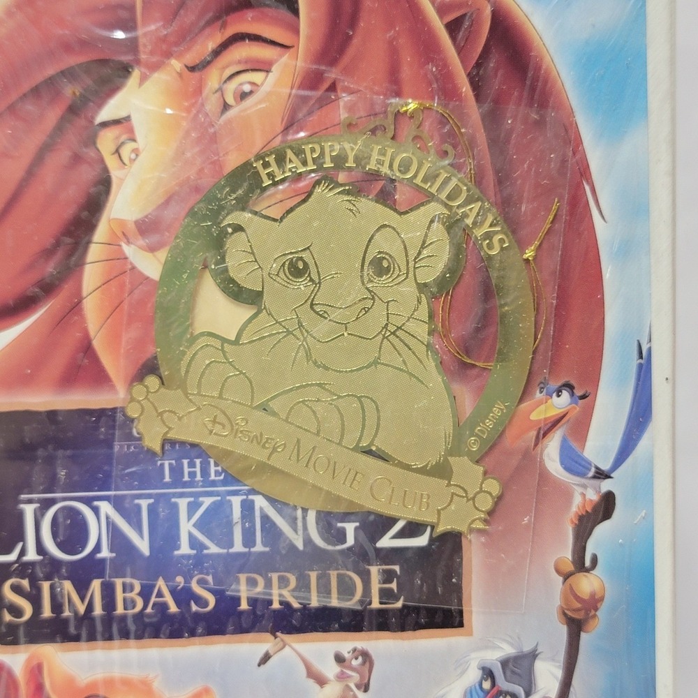 Rare Lion King 2 Simba Pride Special VHS Disney Movie Club Holiday Ornament Seal - Picture 3 of 5